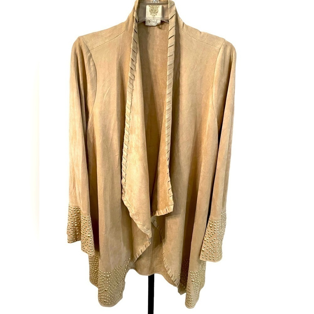 Vocal gold studded open cardigan oversized